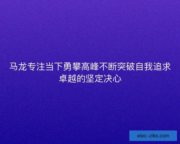 马龙专注当下勇攀高峰不断突破自我追求卓越的坚定决心